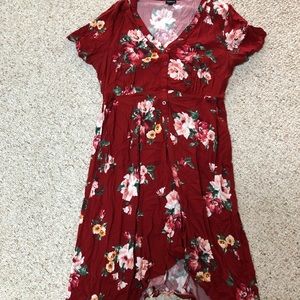 Torrid Size 1 Red Floral Dress